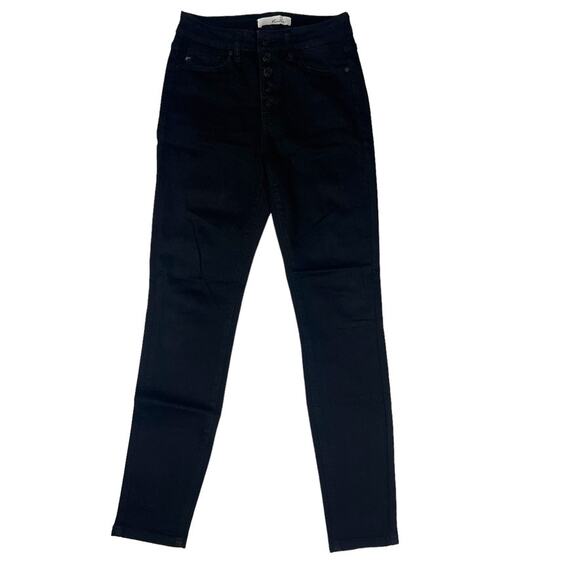 KanCan Skinny Jeans Button Fly High Waist Black Denim Pants Casual Women's 26 - Picture 2 of 10